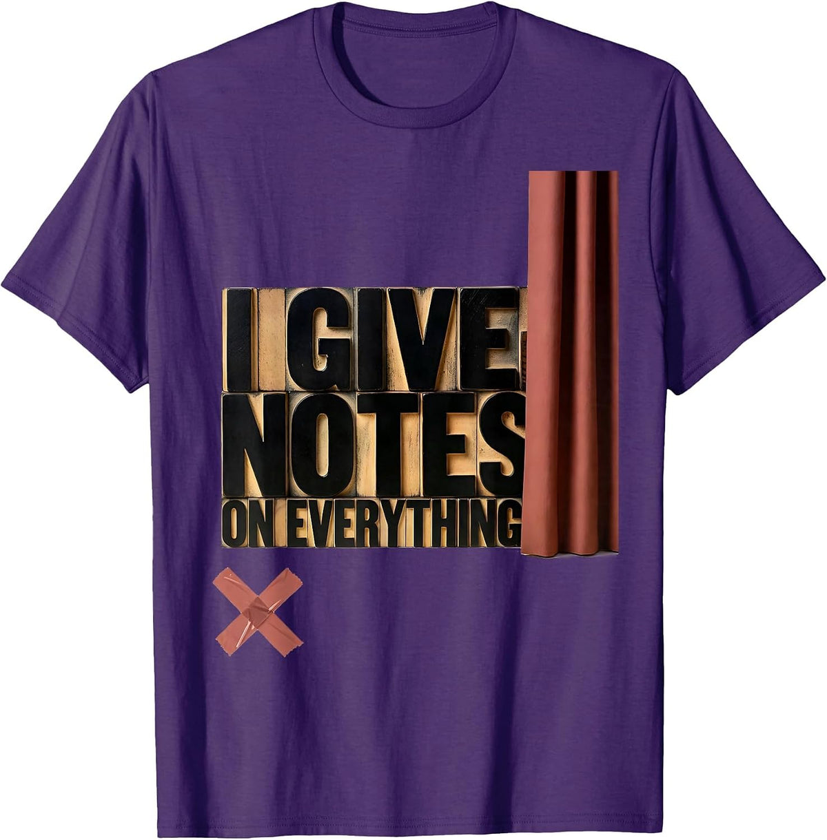 Men's I Give Notes On Everything Funny Theater Kid Musical Theatre T-Shirt - Purple