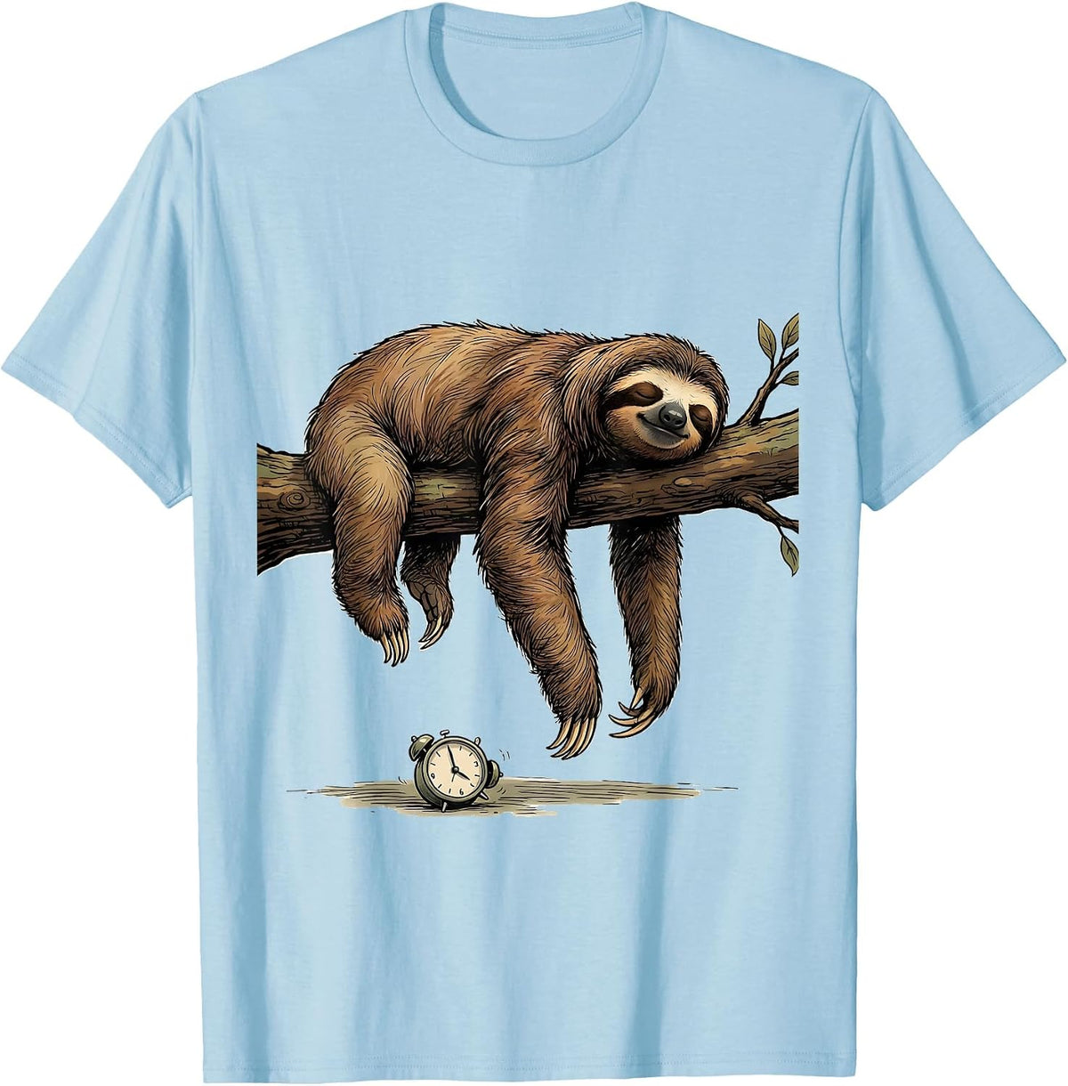 Sleepy Sloth Lazy Humor Animal Lover Gift T-Shirt - Baby Blue