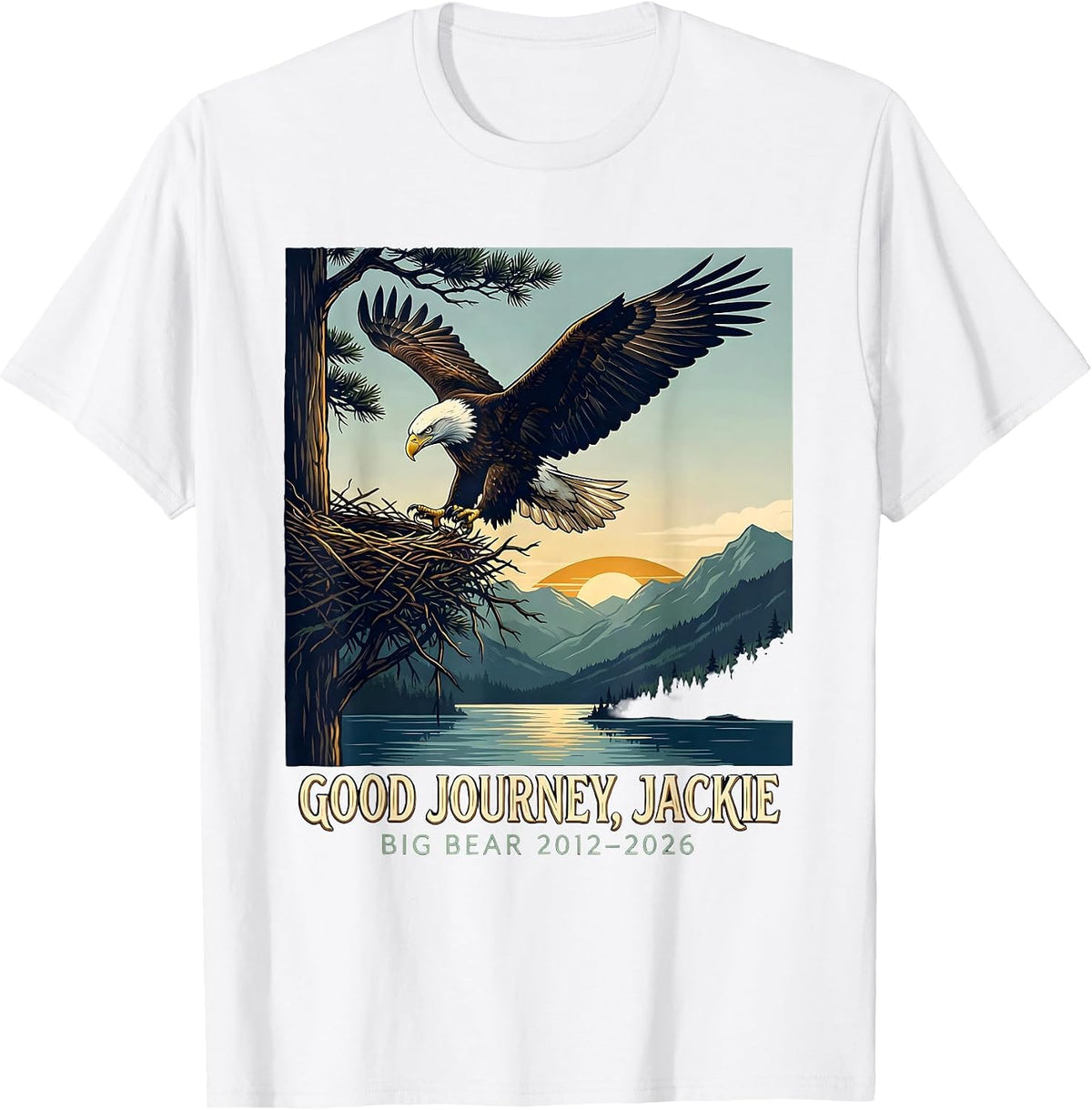 Men's Good Journey, Jackie — Big Bear 2012–2026 Memorial Tribute T-Shirt - White