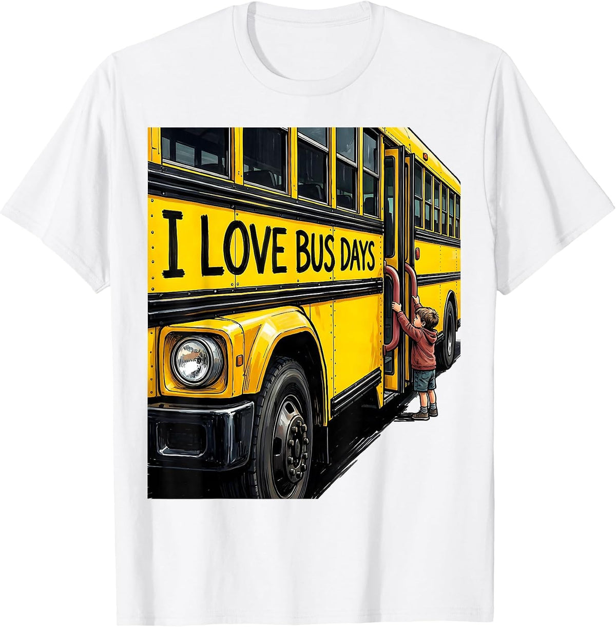 Men's I Love Bus Days Funny School Bus Driver Appreciation Gift T-Shirt - White
