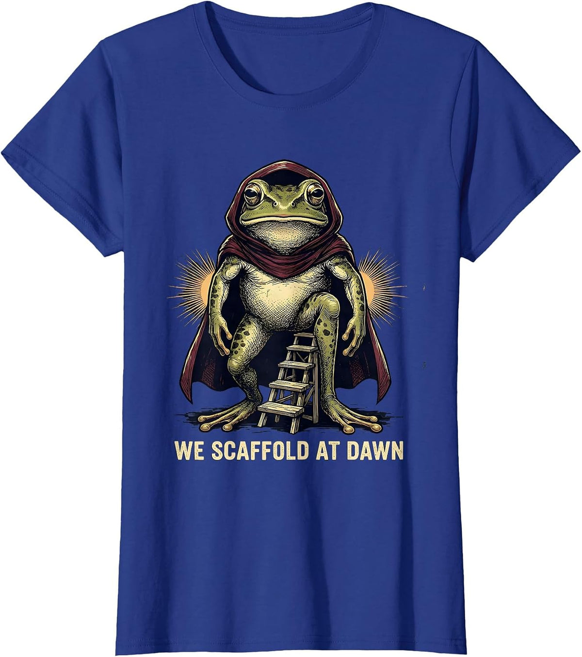 Women's We Scaffold At Dawn Funny Frog Teacher Back to School T-Shirt - Royal Blue