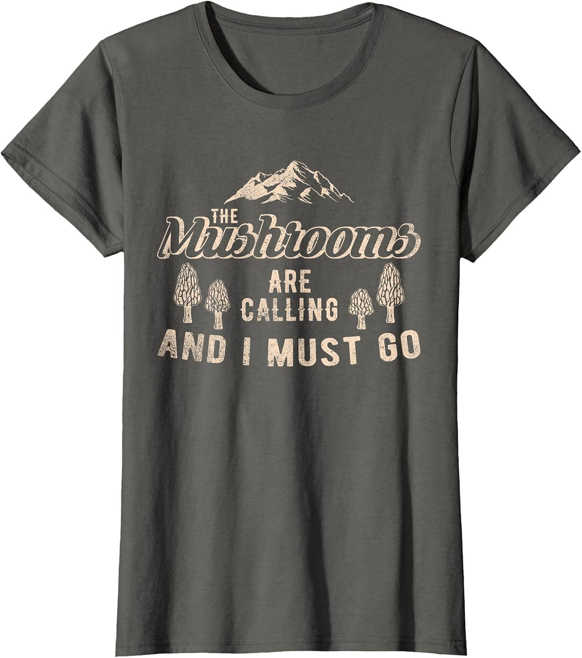 Mushroom Mycology Fungi Mushrooms Foraging T-Shirt - Asphalt Grey