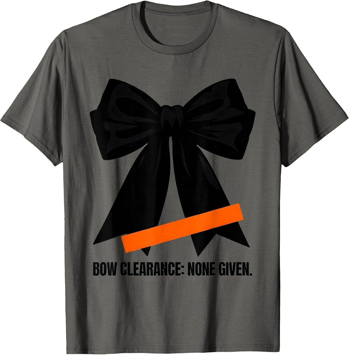 Bow Clearance None Given Brutalist Cheerleader Game Day T-Shirt - Asphalt Grey
