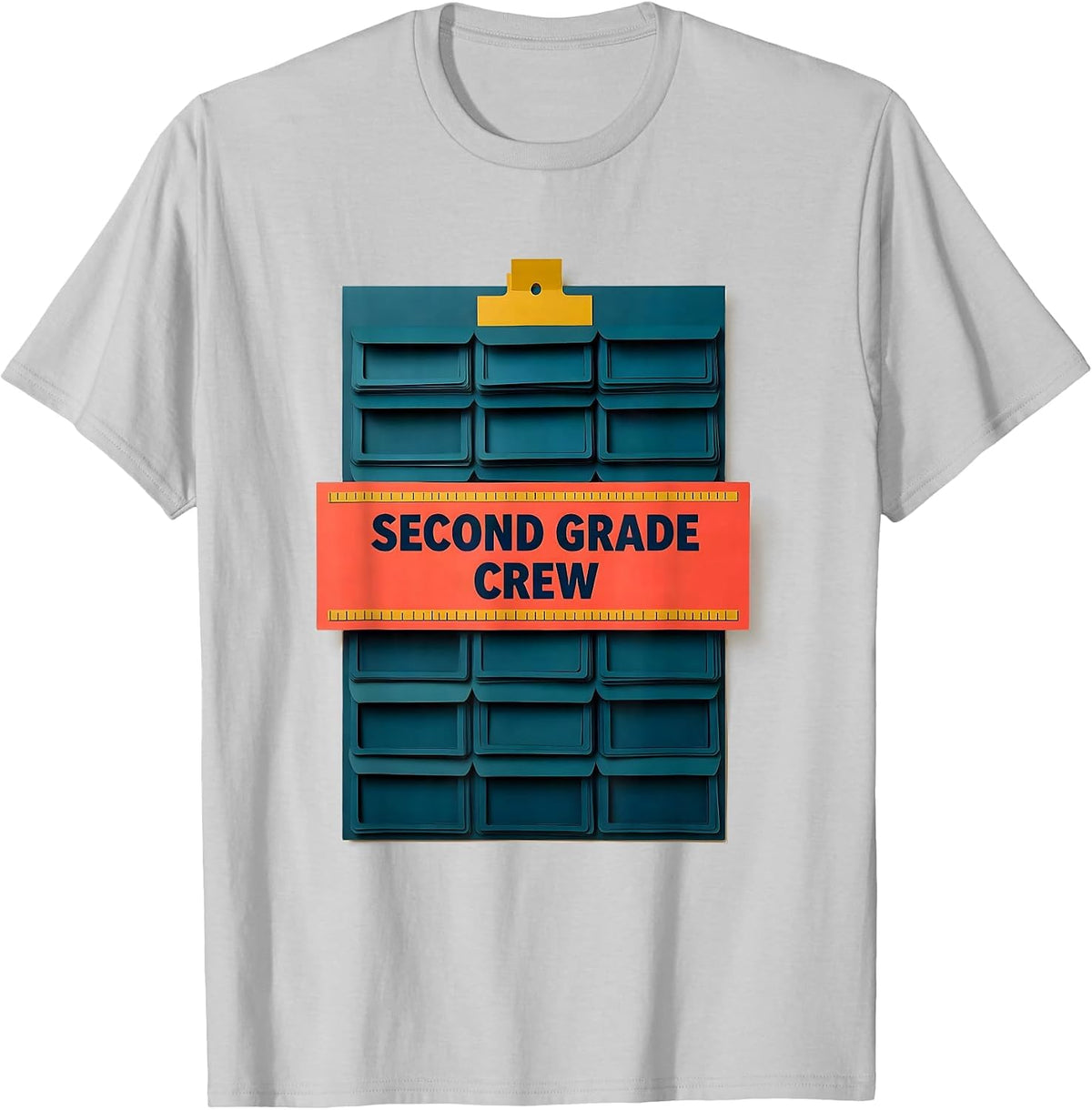 Men's Second Grade Crew Funny Teacher First Day of School Gift T-Shirt - Silver Grey