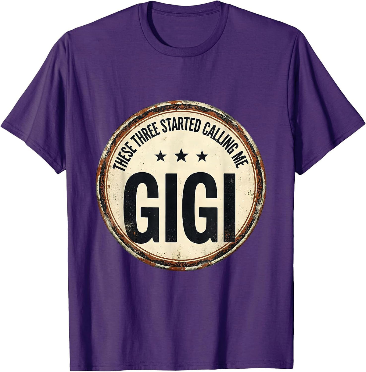 Men's These Three Started Calling Me Gigi Vintage Grandma Gift T-Shirt - Purple