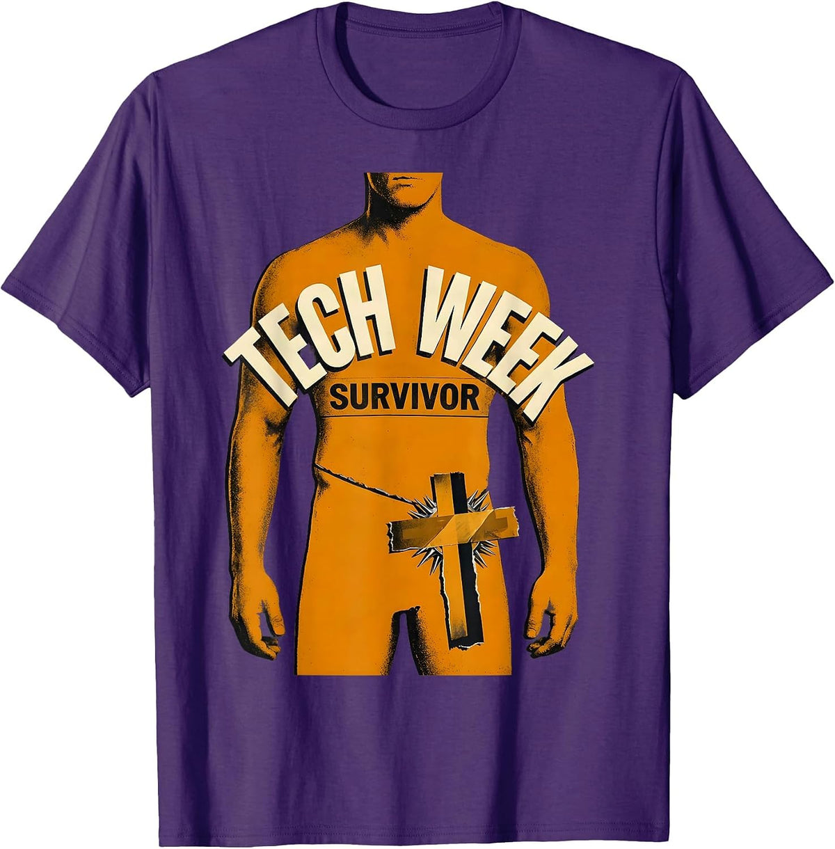 Tech Week Survivor Screenprint Poster Theatre Kid Drama T-Shirt - Purple