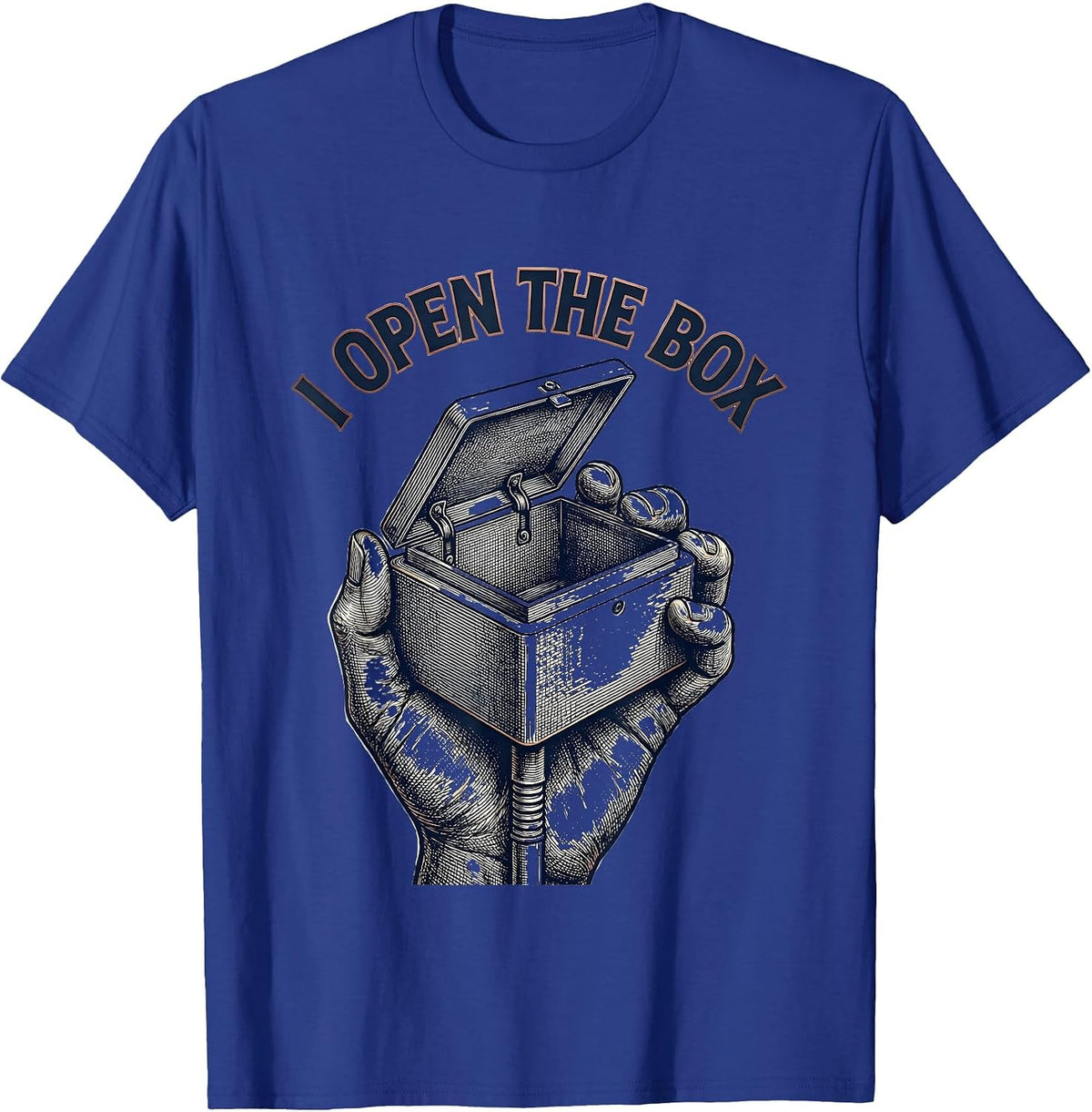 Men's I Open The Box Funny Skeleton Electrician Trade Humor Gift T-Shirt - Royal Blue