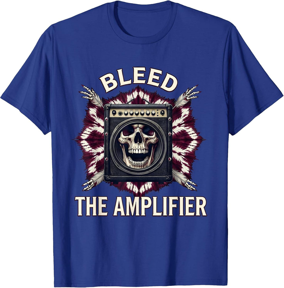 Bleed the Amplifier Metal Band Graphic Design T-Shirt - Royal Blue
