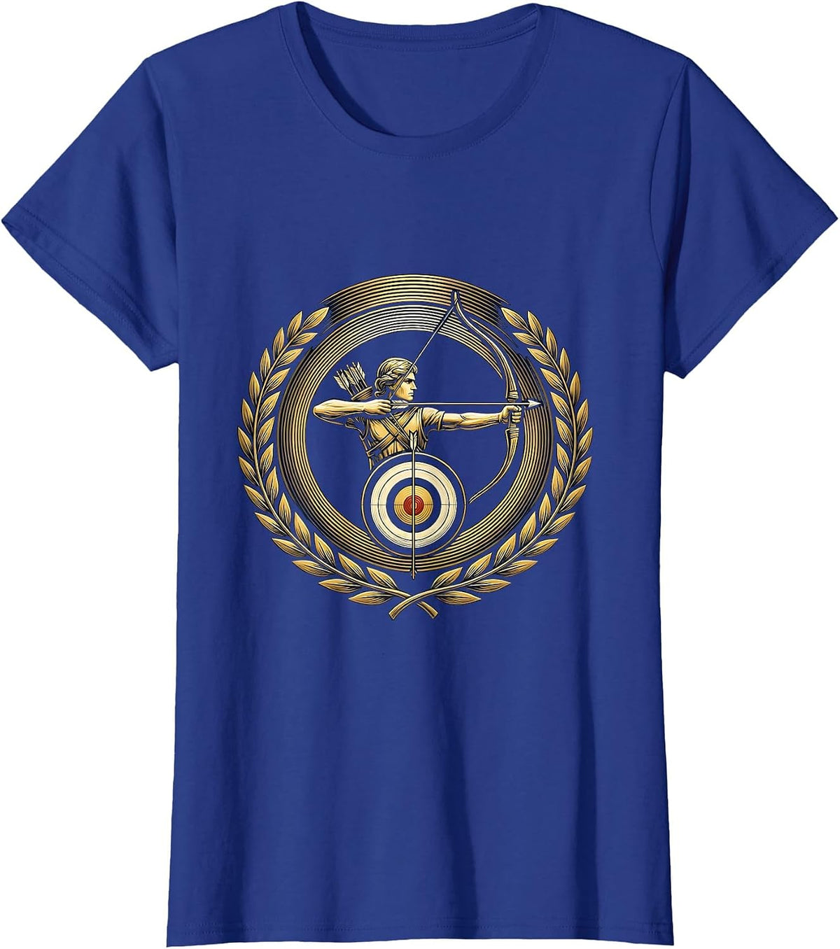 Women's Archery Bullseye Arrow Release Graphic Tee T-Shirt - Royal Blue