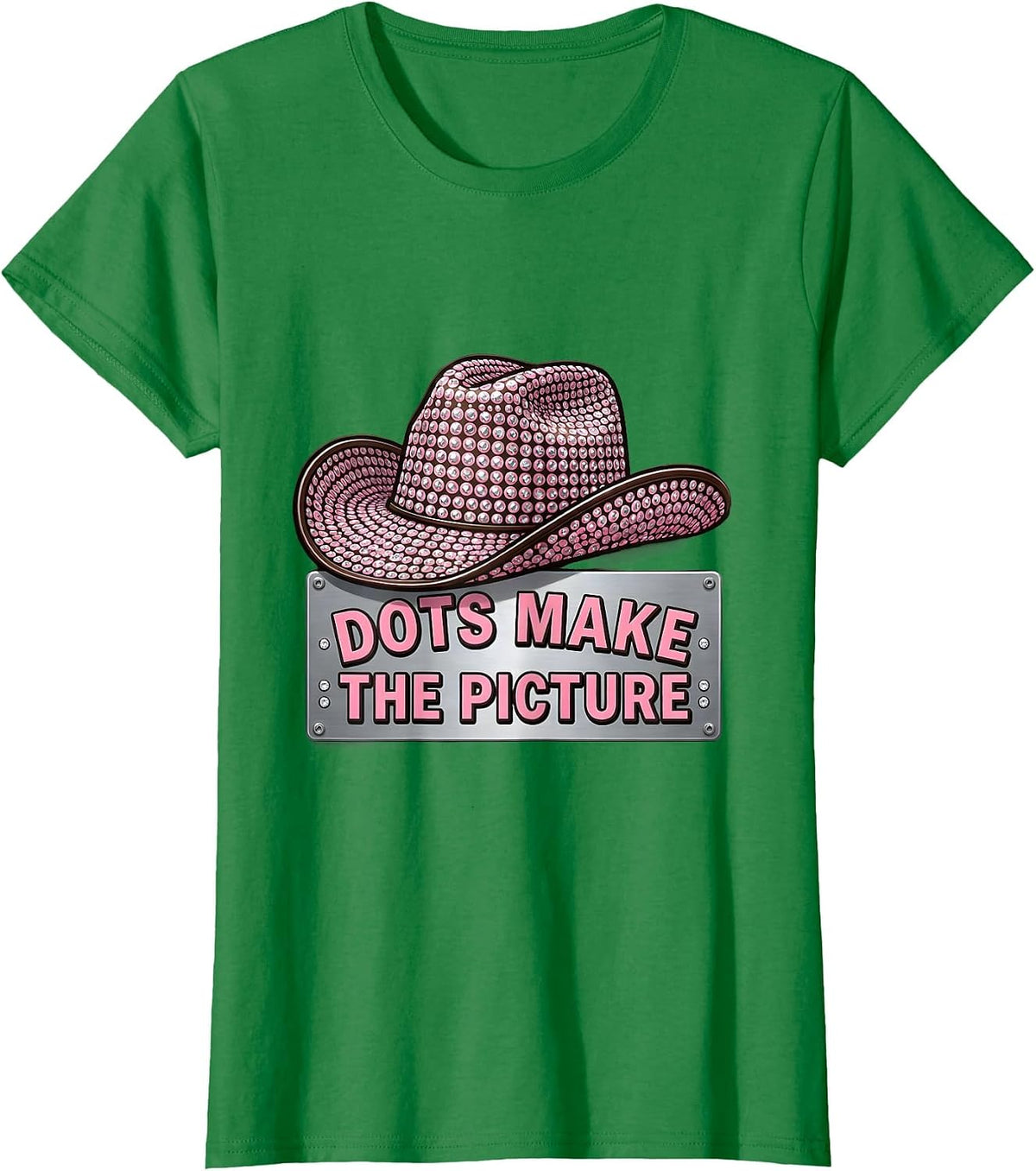 Women's Dots Make The Picture Artistic Dot Design T-Shirt - Kelly Green
