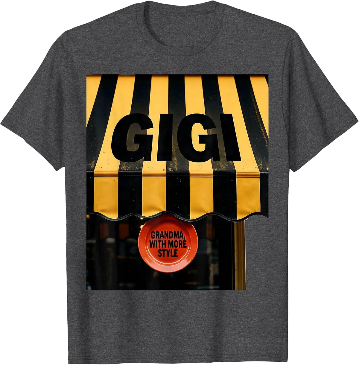 Men's Gigi Grandma With More Style Funny Grandmother Gift T-Shirt - Dark Heather Grey