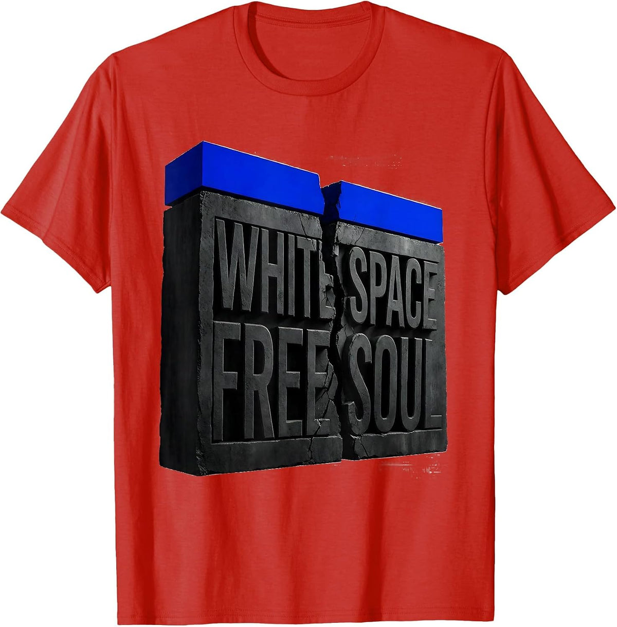 Men's White Space Free Soul Freedom Graphic Design T-Shirt - Red