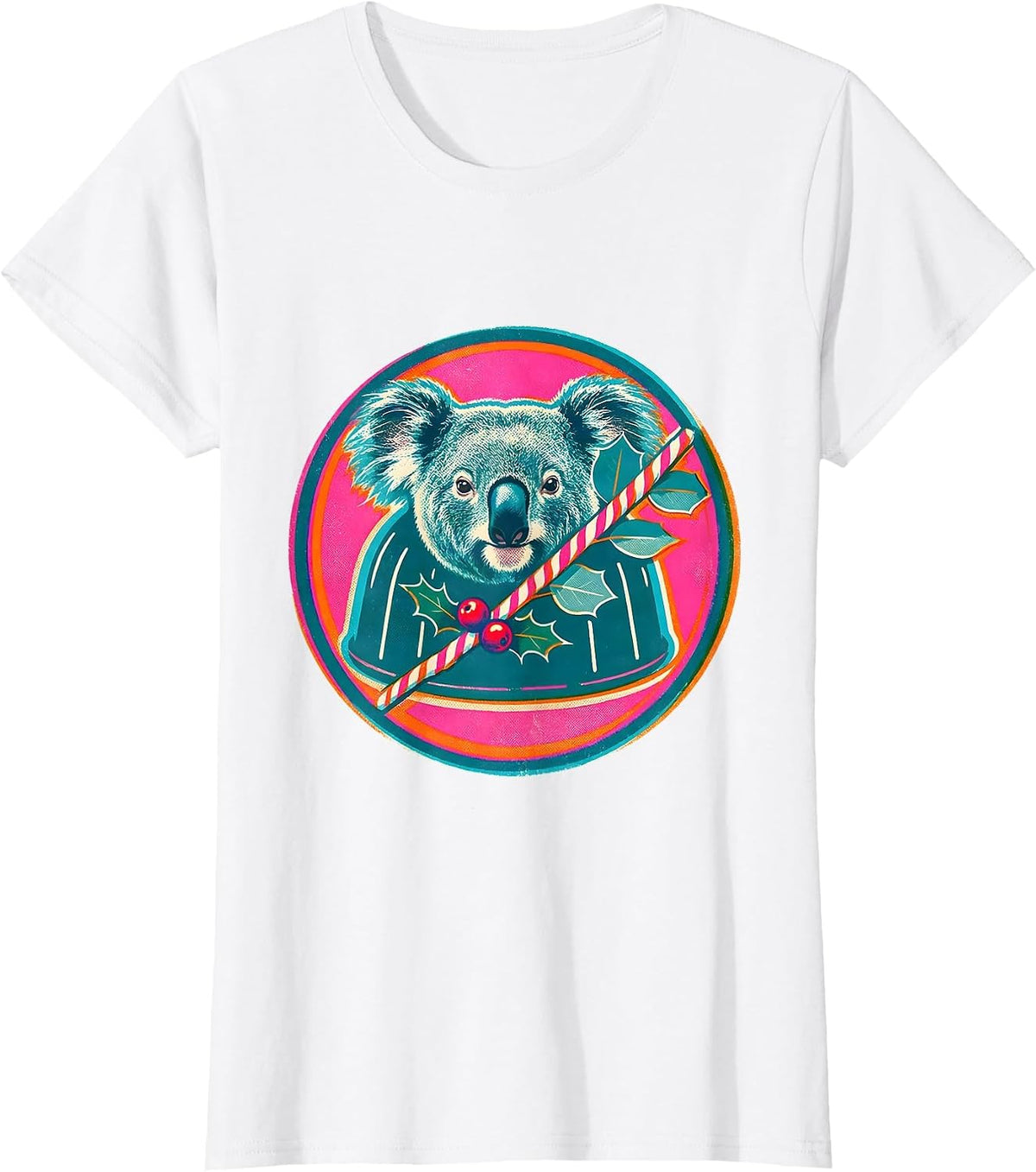 Koala Christmas Badge Cute Australian Animal Lover Gift T-Shirt - White