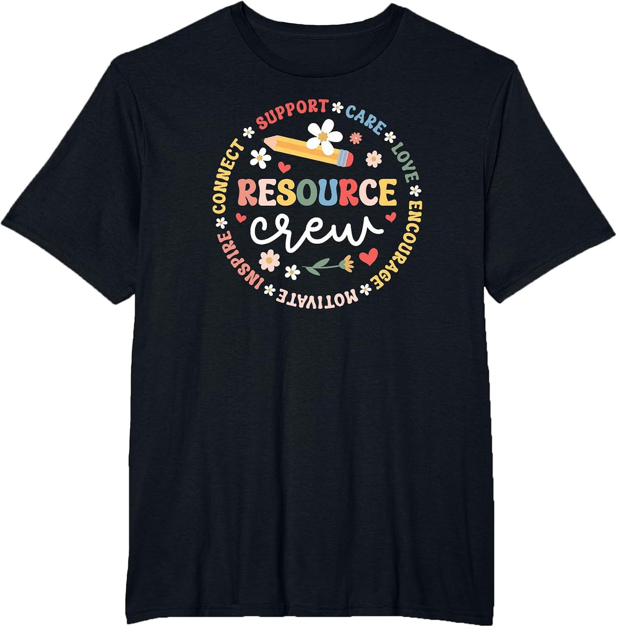Resource Crew Appreciation Circle Resource Teacher Team T-Shirt - Black