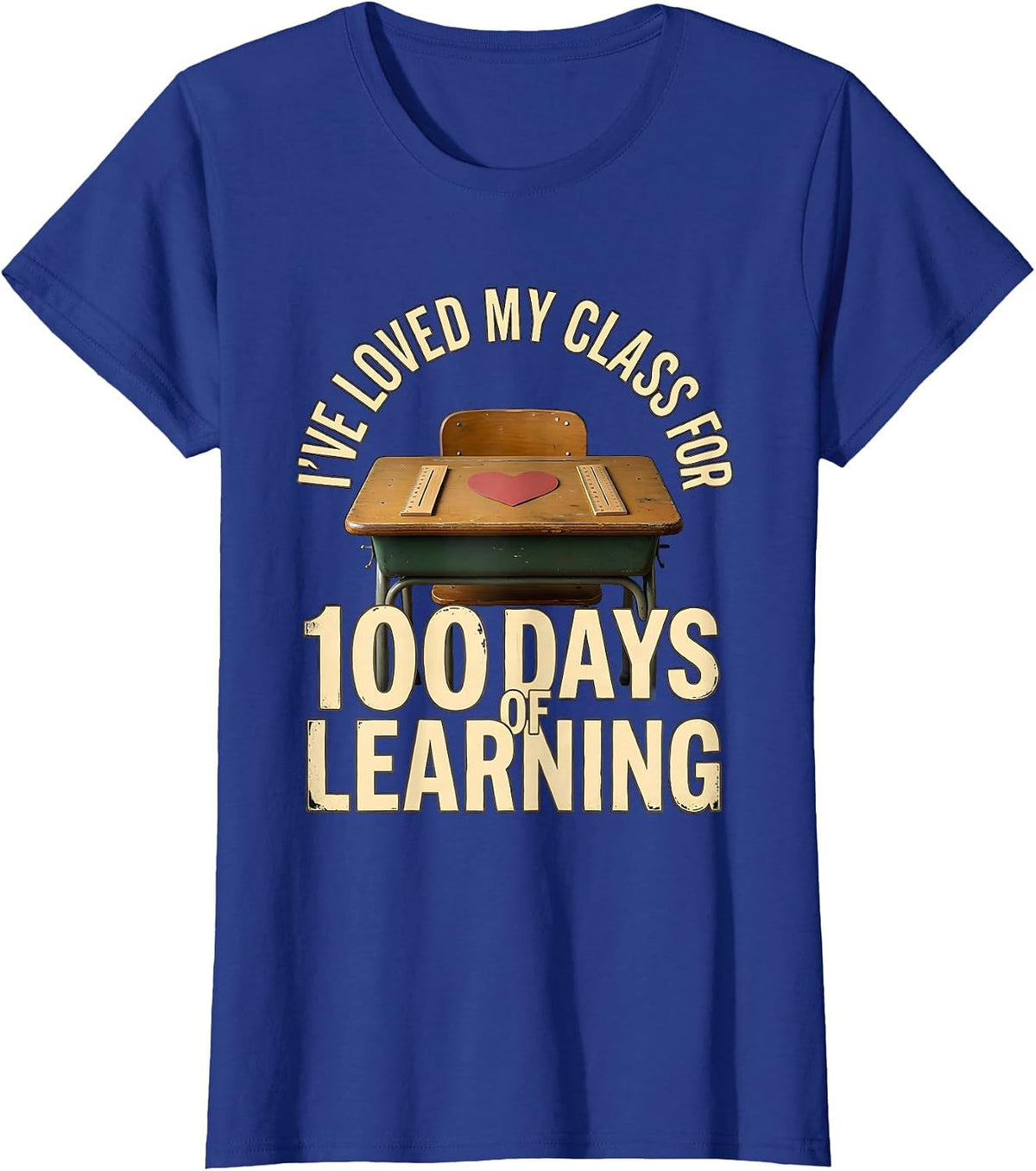 Women's I've Loved My Class For 100 Days Of Learning Vintage T-Shirt - Royal Blue