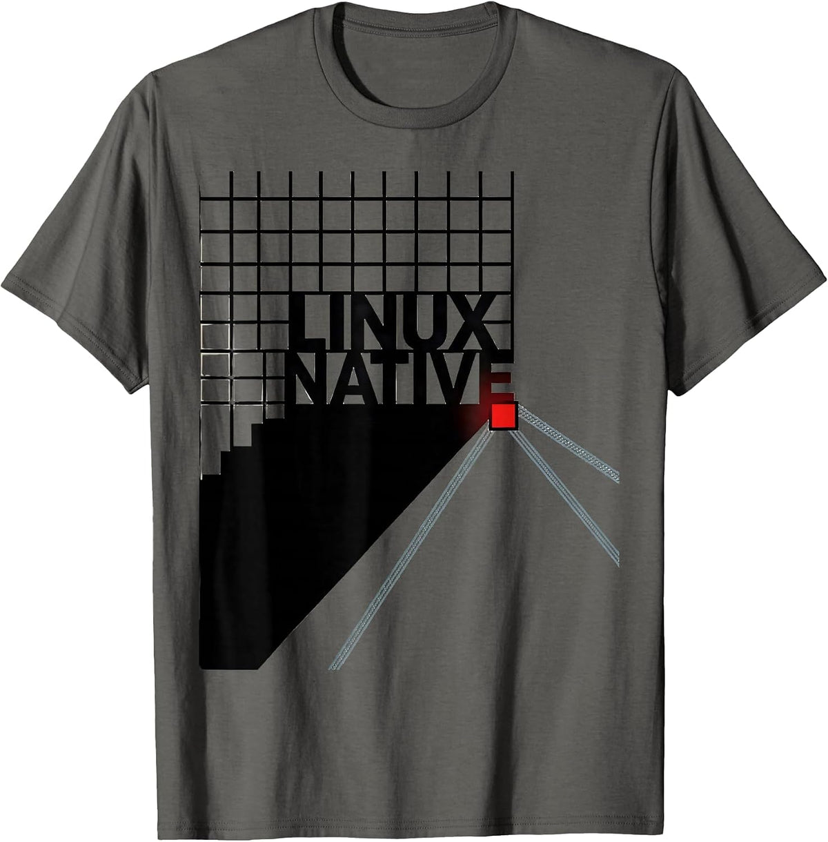 Men's Linux Native Constructivist Poster Geek Gift Programmer T-Shirt - Asphalt Grey
