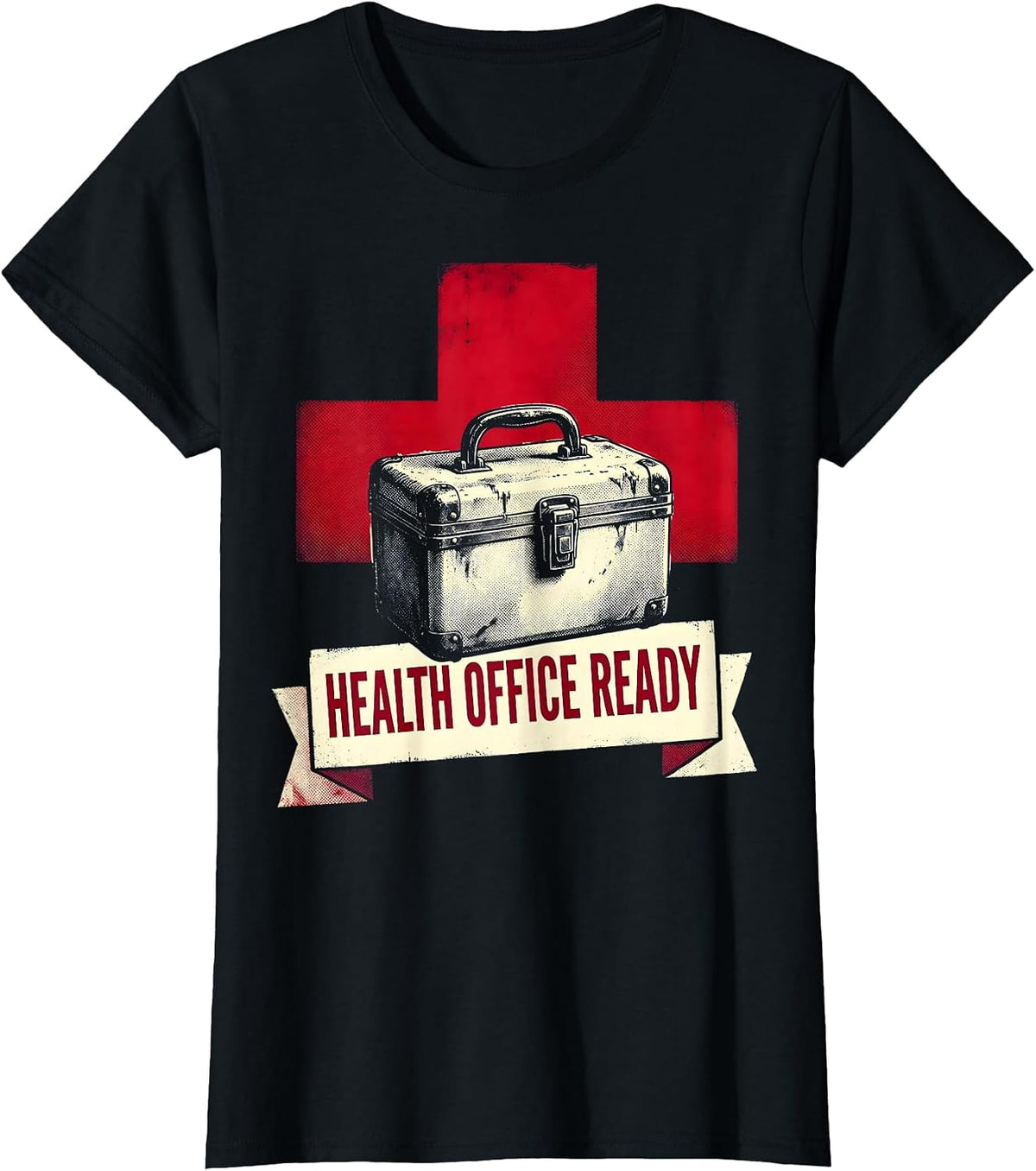 Health Office Ready School Nurse Design T-Shirt - Black