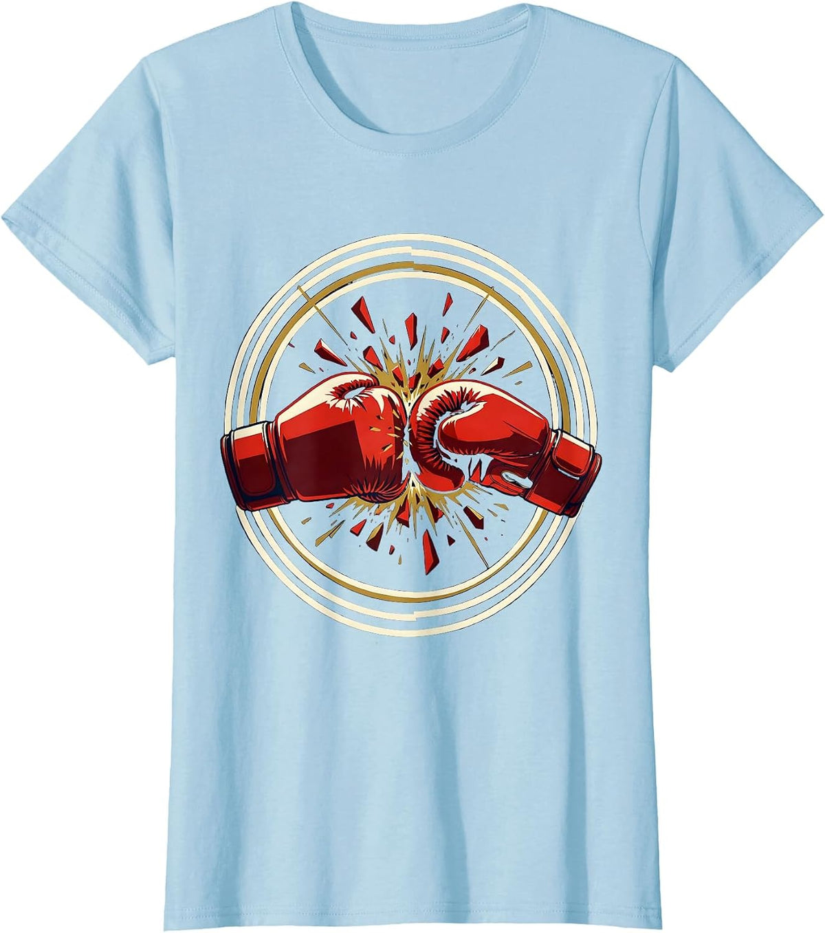 Boxing Gloves Clash Graphic Tee T-Shirt - Baby Blue