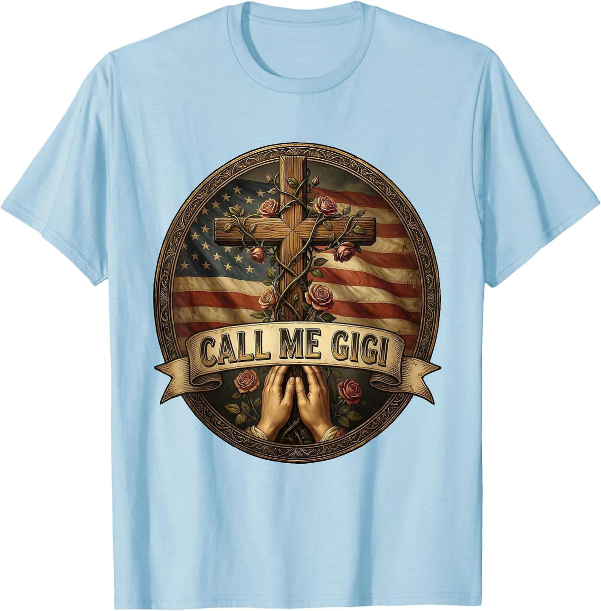 Men's Call Me Gigi Grandma Name Design T-Shirt - Baby Blue