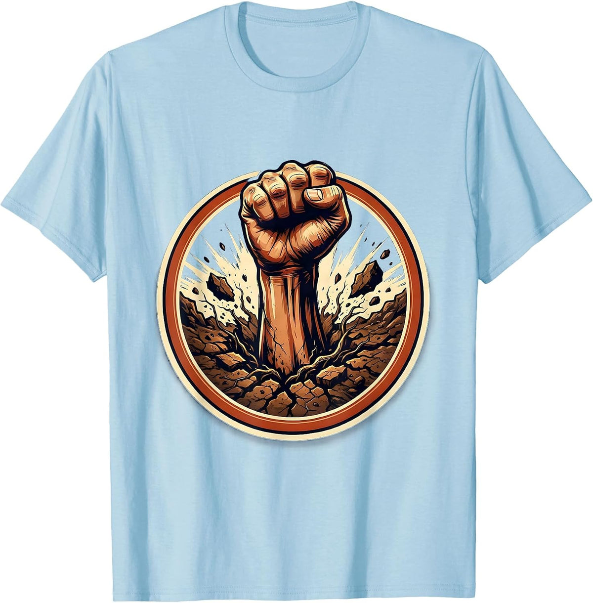 Men's Rising Hand From the Earth Graphic Design T-Shirt - Baby Blue