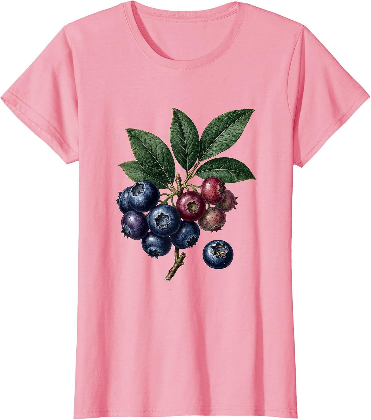 Women's Red White and Blueberry Patriotic Star Design T-Shirt - Pink