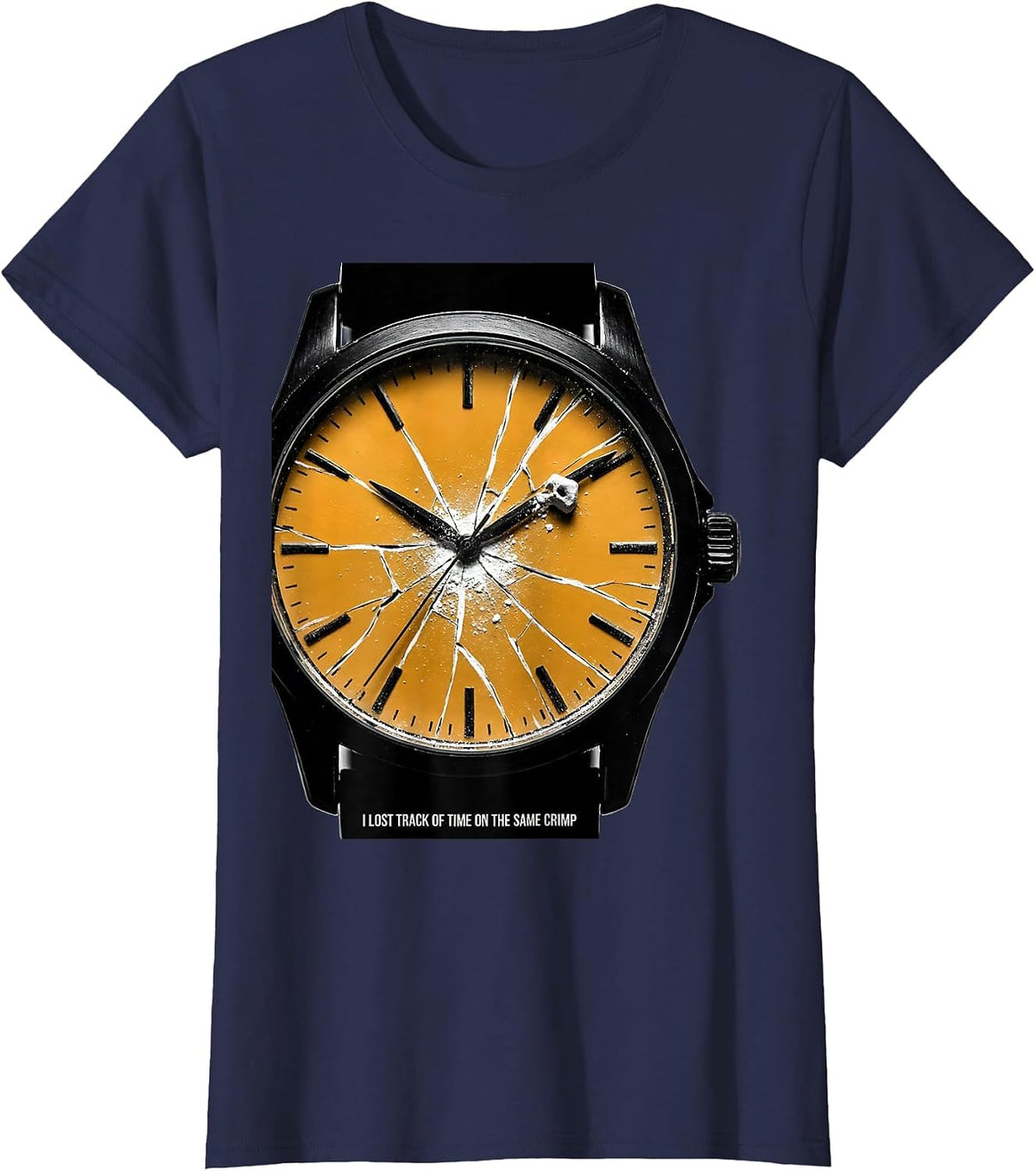 Women's I Lost Track Of Time On The Same Crimp Funny Rock Climbing T-Shirt - Navy Blue