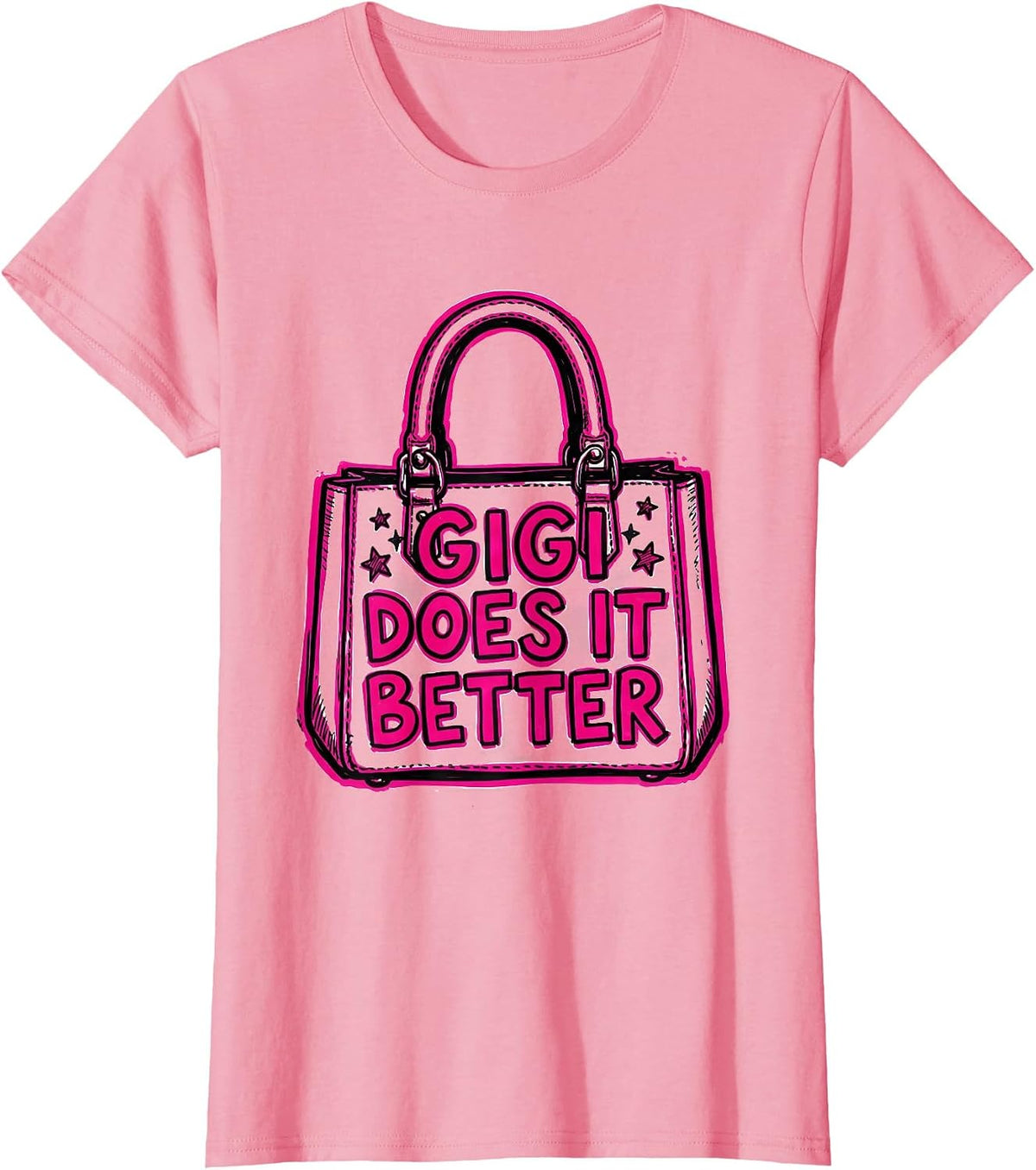 Women's Gigi Does It Better Proud Grandma Design T-Shirt - Pink