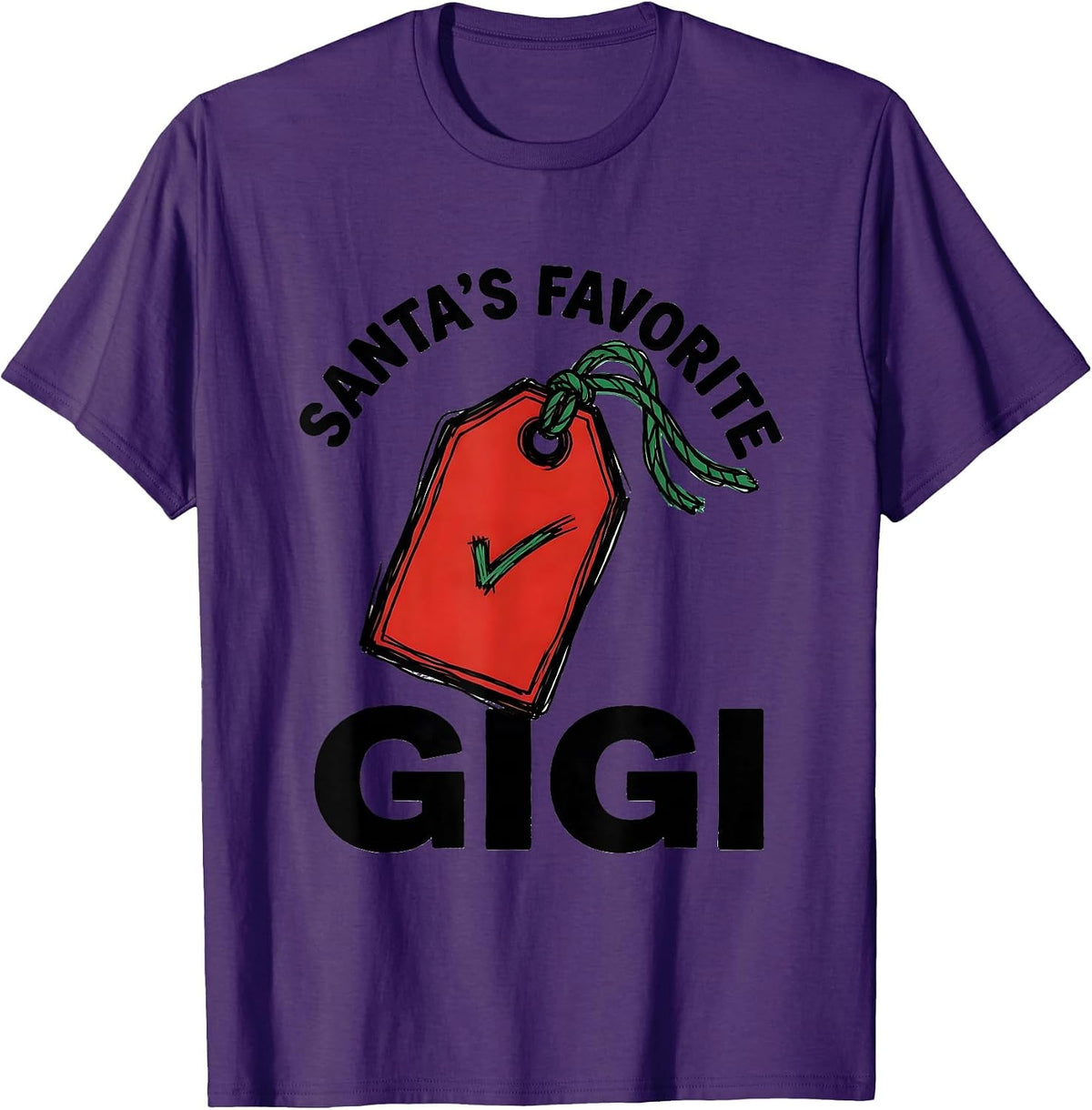 Men's Santa's Favorite Gigi Festive Family Matching Christmas T-Shirt - Purple