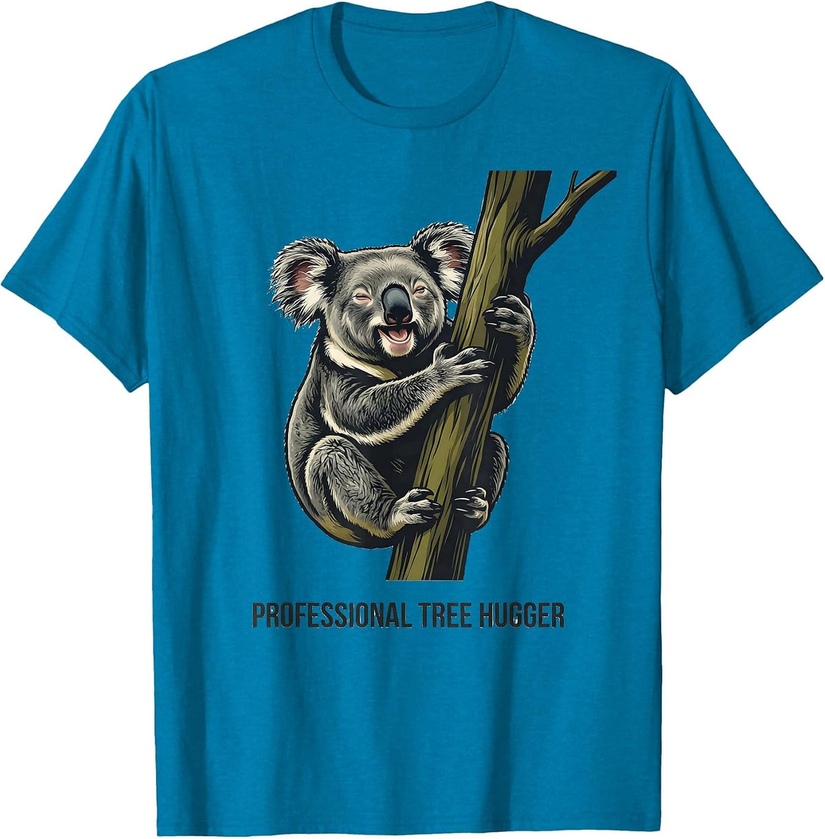 Professional Tree Hugger Funny Koala Lover Animal Humor T-Shirt - Sapphire Blue