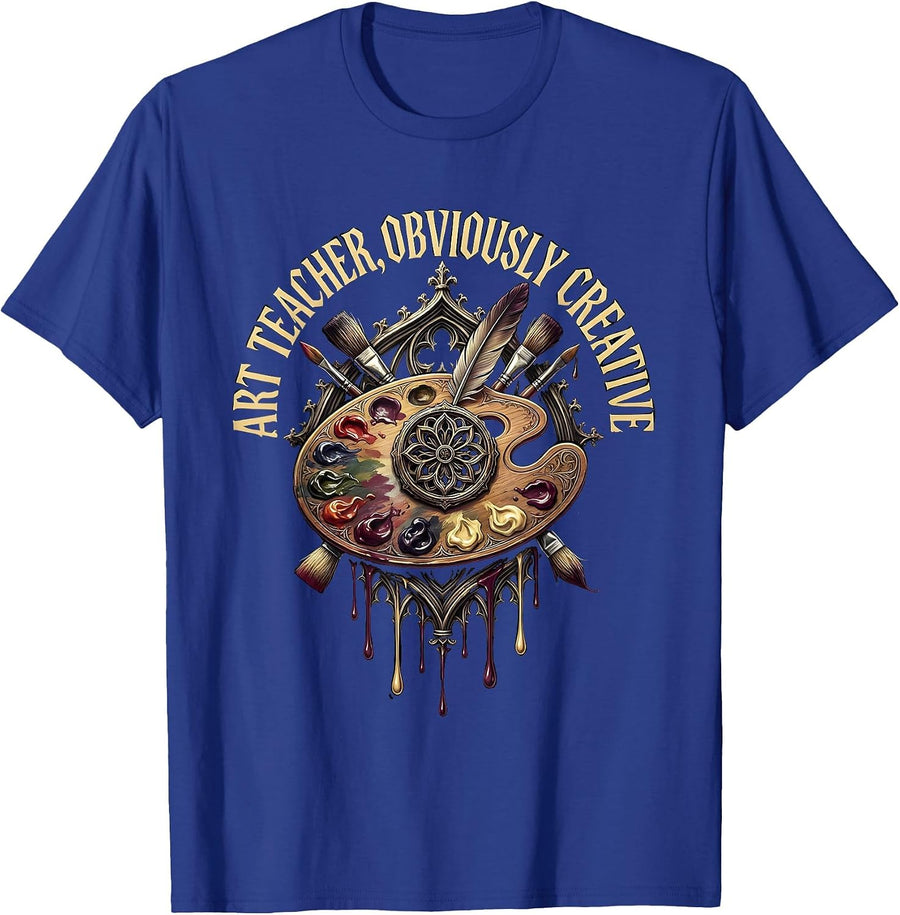 Art Teacher Obviously Creative Funny Design T-Shirt - Royal Blue