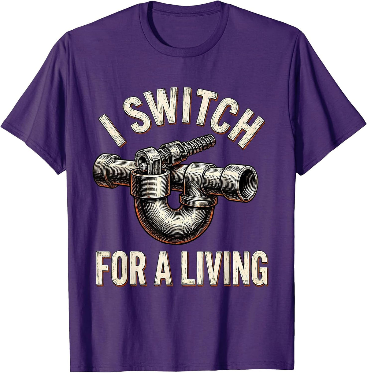 Men's I Switch For A Living Funny Electrician Sarcastic Humor T-Shirt - Purple
