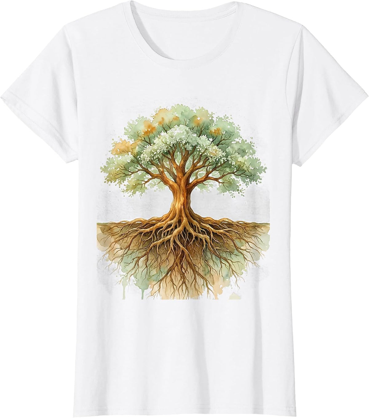 Women's Roots and Canopy Mirrored Tree Graphic T-Shirt - White