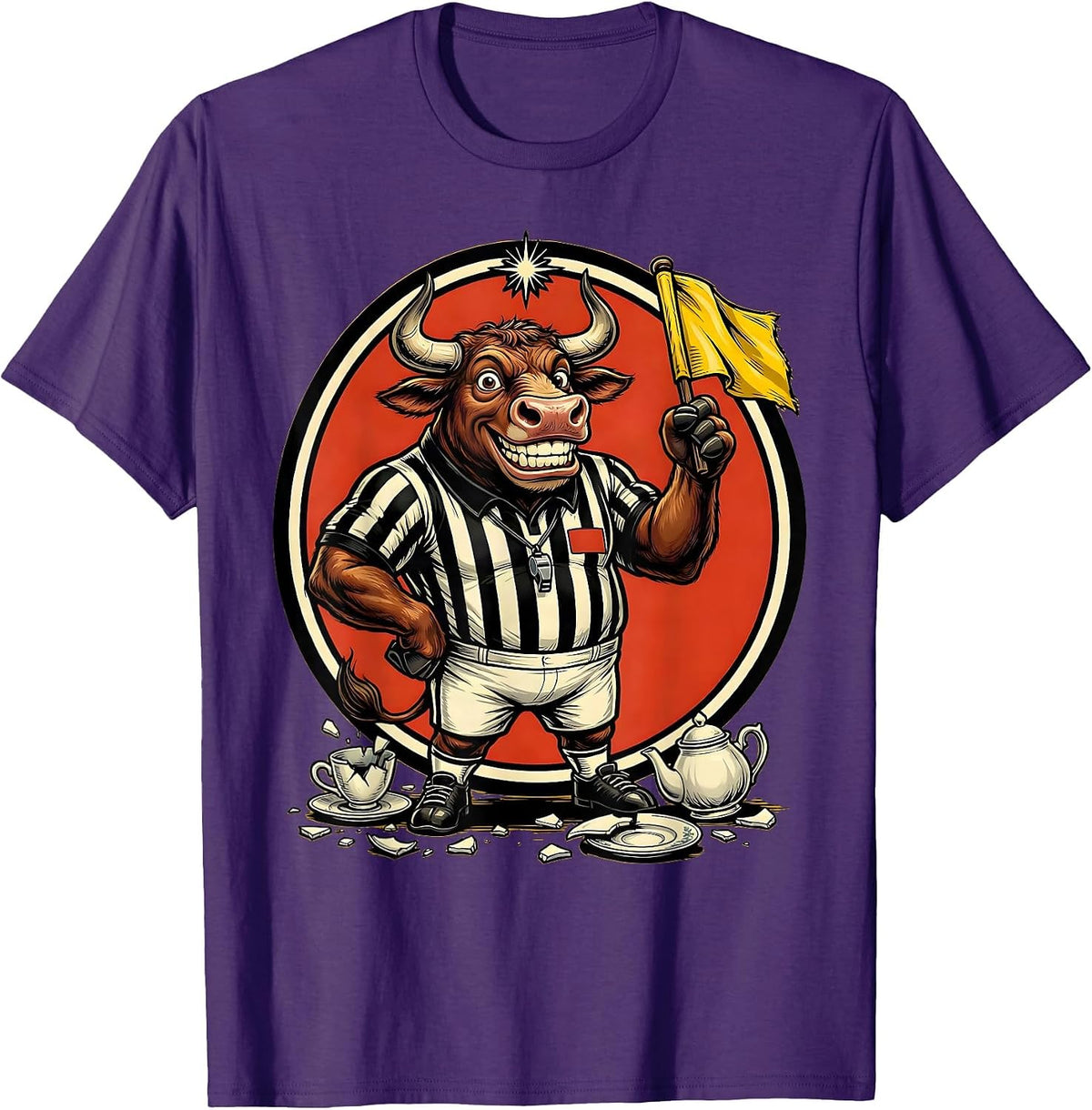 Men's Chaos Coordinator Bull in a China Shop Referee T-Shirt - Purple