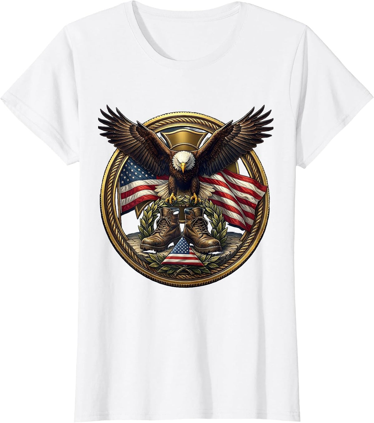 Boots on the Ground Fallen Soldier Memorial T-Shirt - White