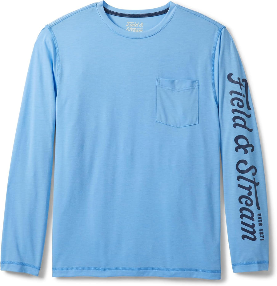 Field & Stream Men's Roll Cast Long Sleeve Performance Tee - Light Blue