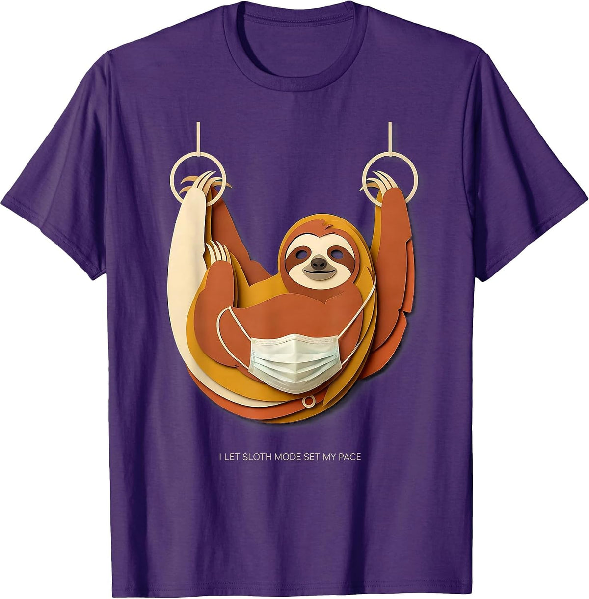 I Let Sloth Mode Set My Pace Funny Sloth Lover Humor T-Shirt - Purple