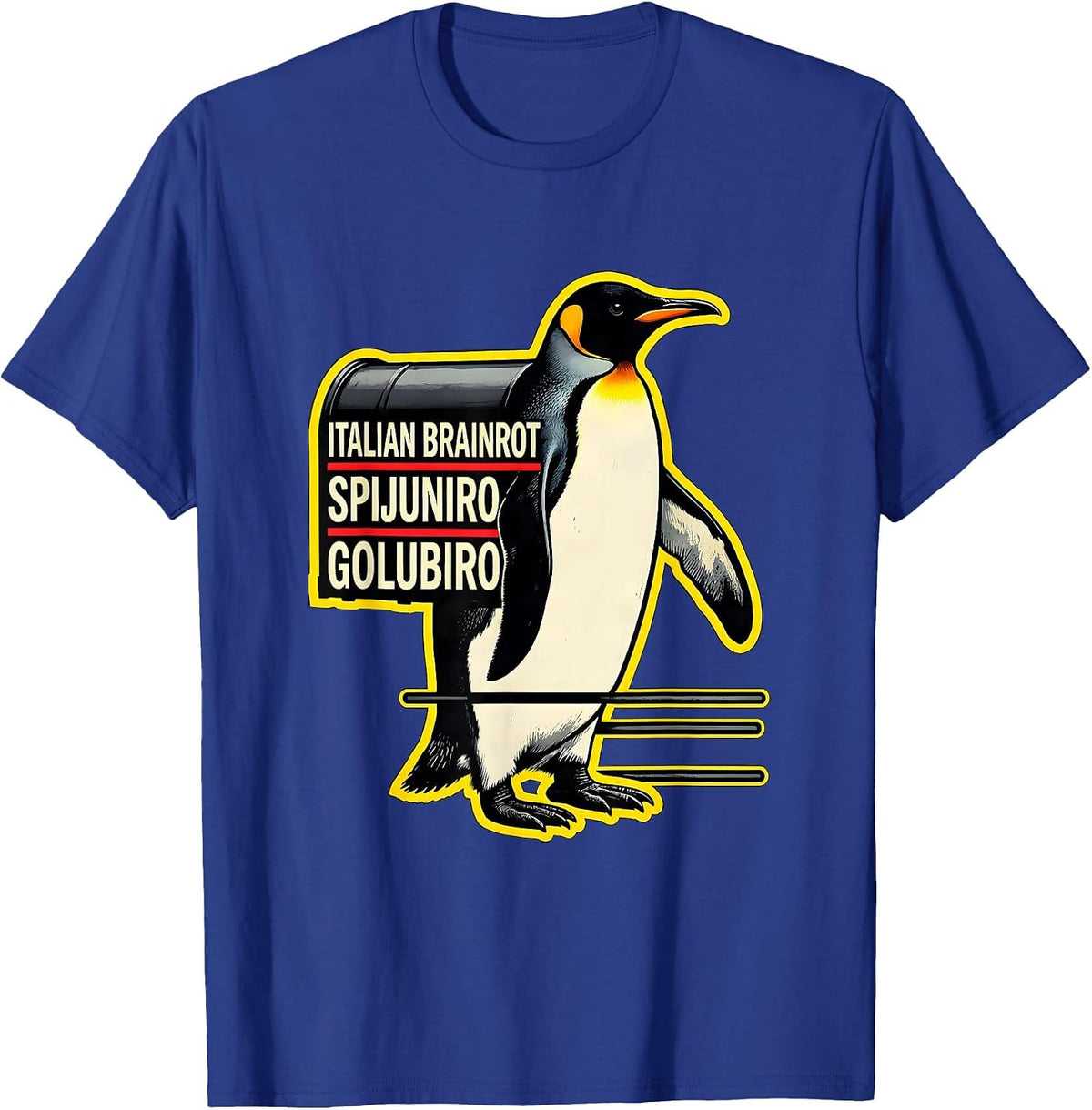 Men's Italian Brainrot Spijuniro Golubiro Funny Meme Kids T-Shirt - Royal Blue