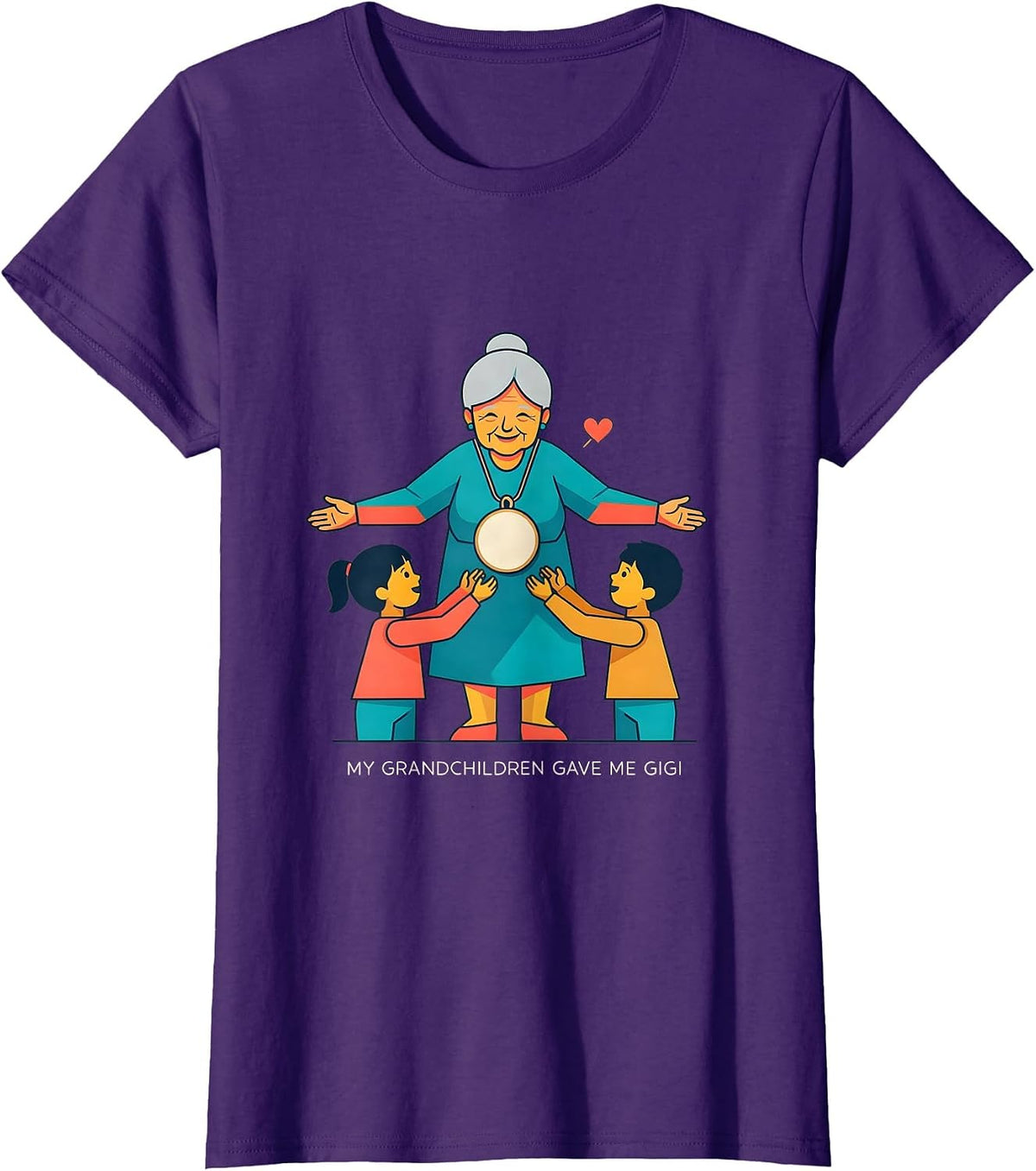 Women's My Grandchildren Gave Me Gigi Sentimental Grandma Gift T-Shirt - Purple