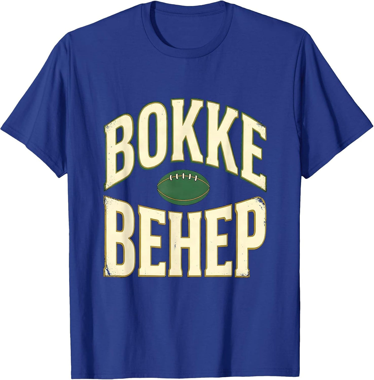 Bokke Behep Stencil South African Rugby Fan Pride T-Shirt - Royal Blue