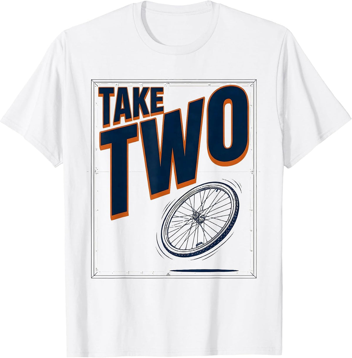 Men's Take Two Funny Bicycle Own Stunts Clumsy Injury Humor T-Shirt - White