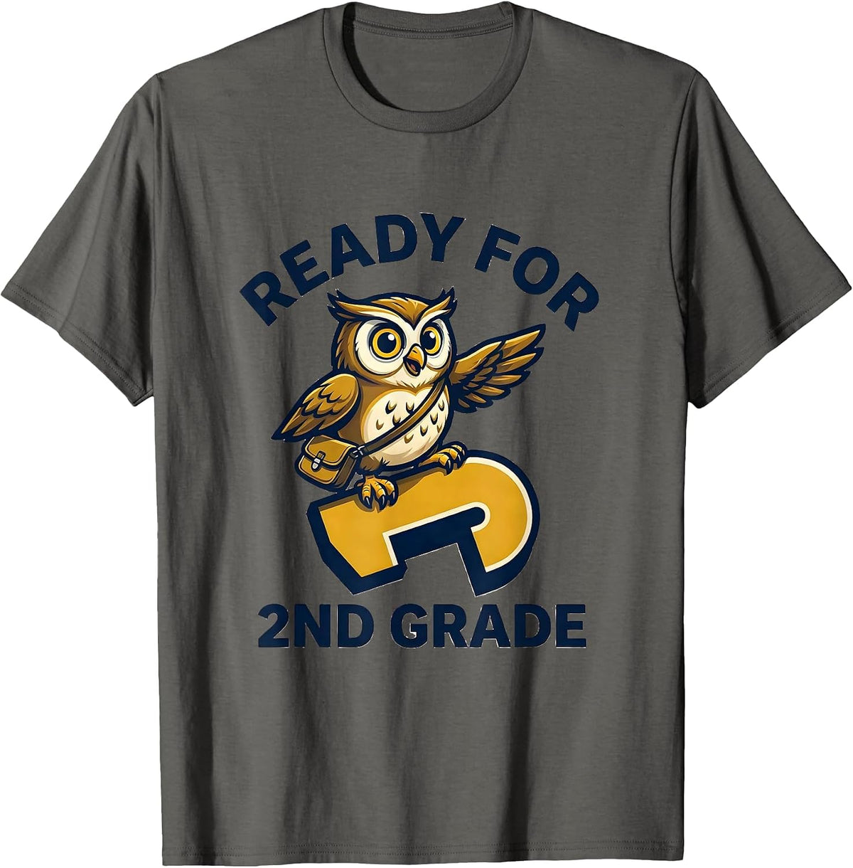 Ready For 2nd Grade Funny Kids Back To School First Day T-Shirt - Asphalt Grey