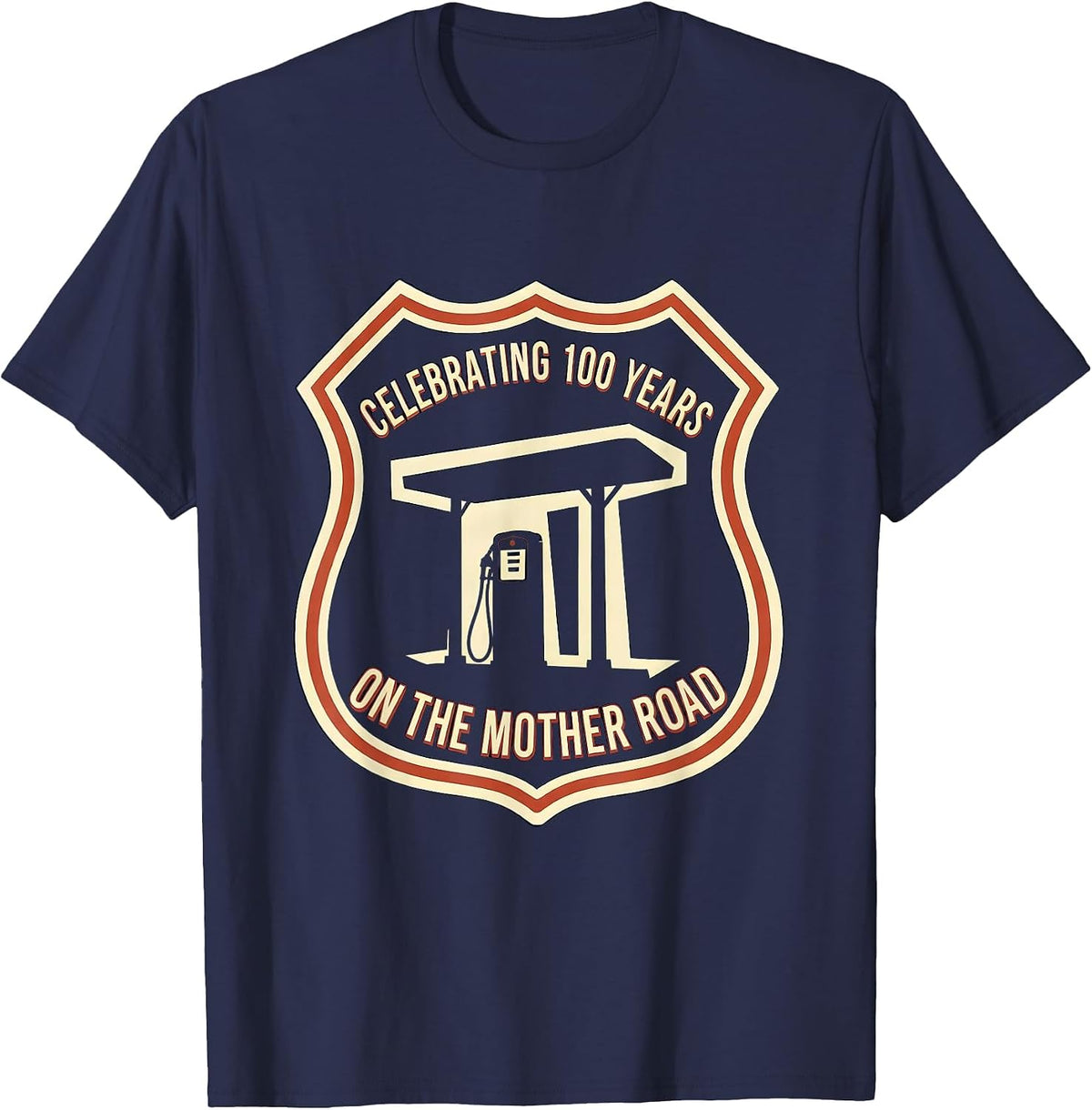 Celebrating 100 Years On The Mother Road Vintage T-Shirt - Navy Blue