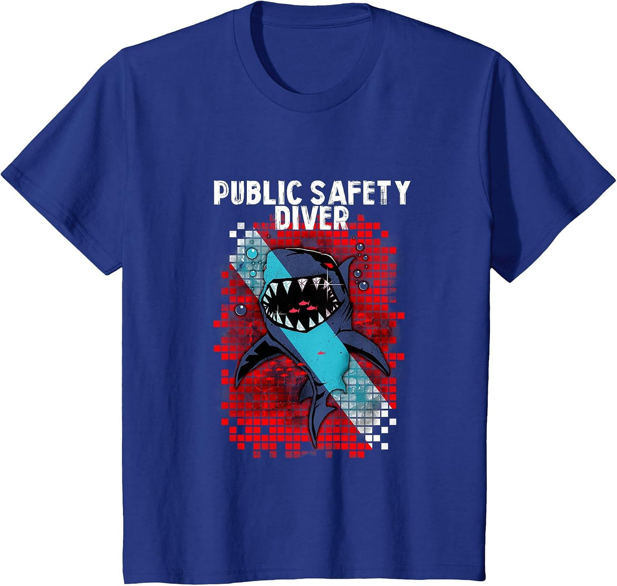 Scuba Dive Flag Public Safety Diver Rescue Search Recovery T-Shirt - Royal Blue