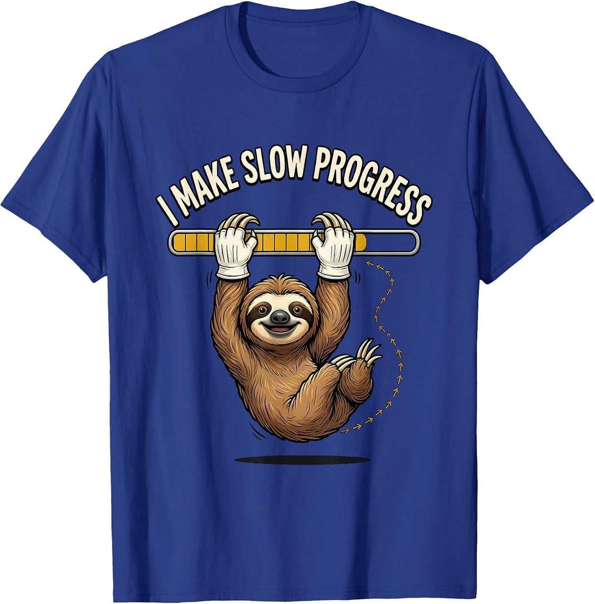 I Make Slow Progress Funny Sloth Lover Retro Cartoon Humor T-Shirt - Royal Blue