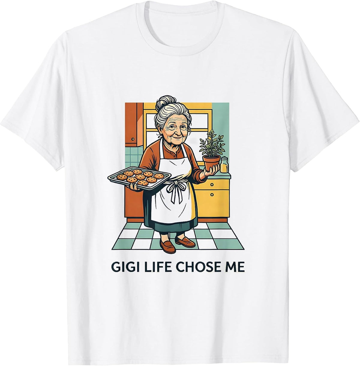 Men's Gigi Life Chose Me Grandma Pride Design T-Shirt - White