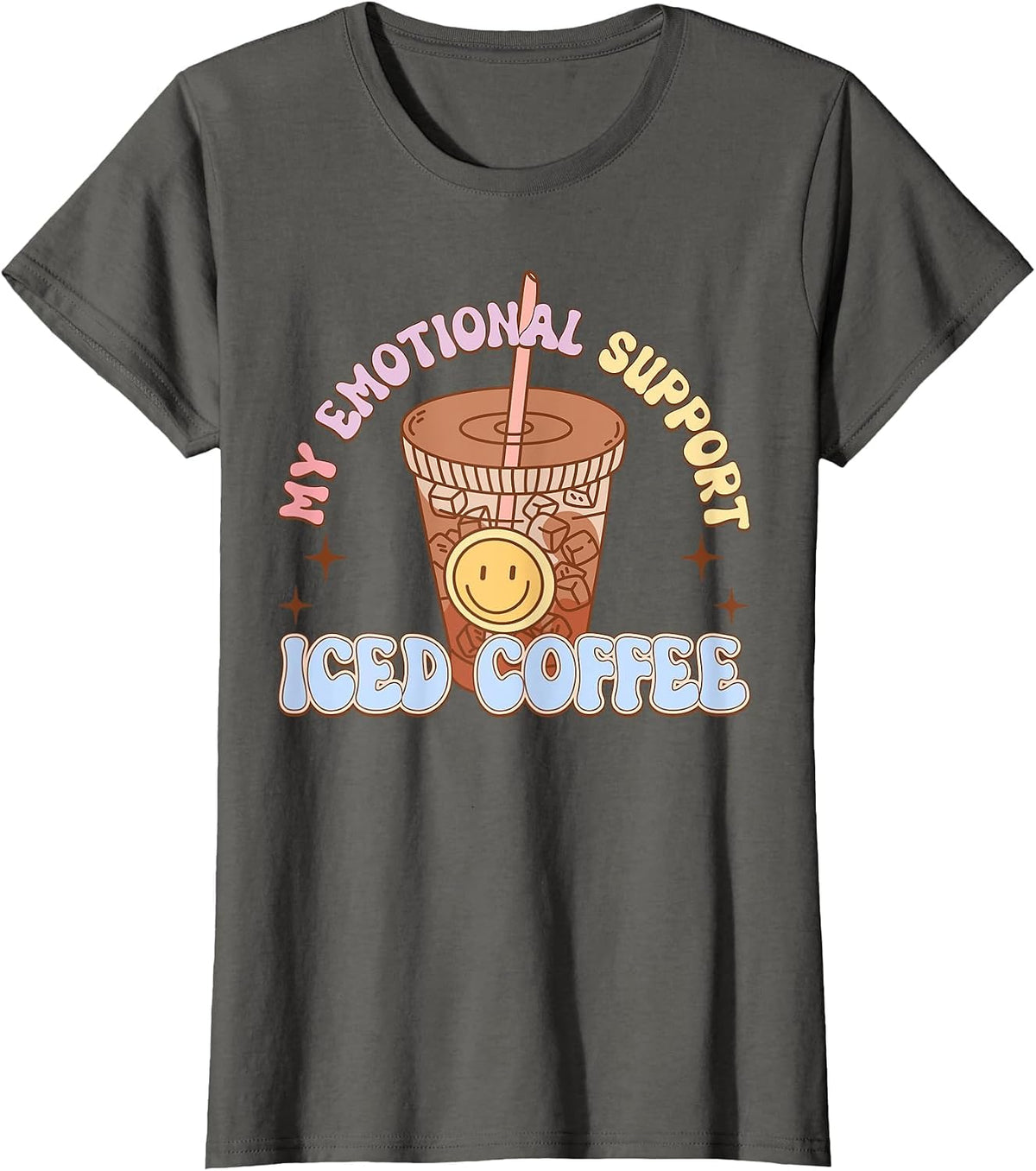 My Emotional Support Iced Coffee Mental Health Matters T-Shirt - Asphalt Grey