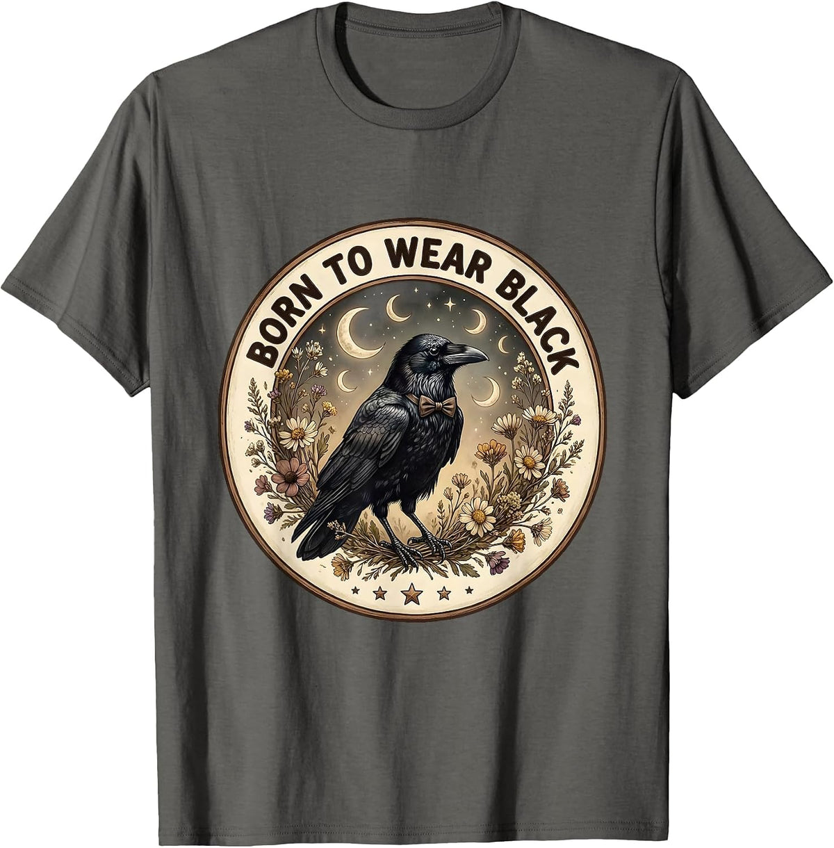 Born to Wear Black Tuxedo Graphic Design T-Shirt - Asphalt Grey