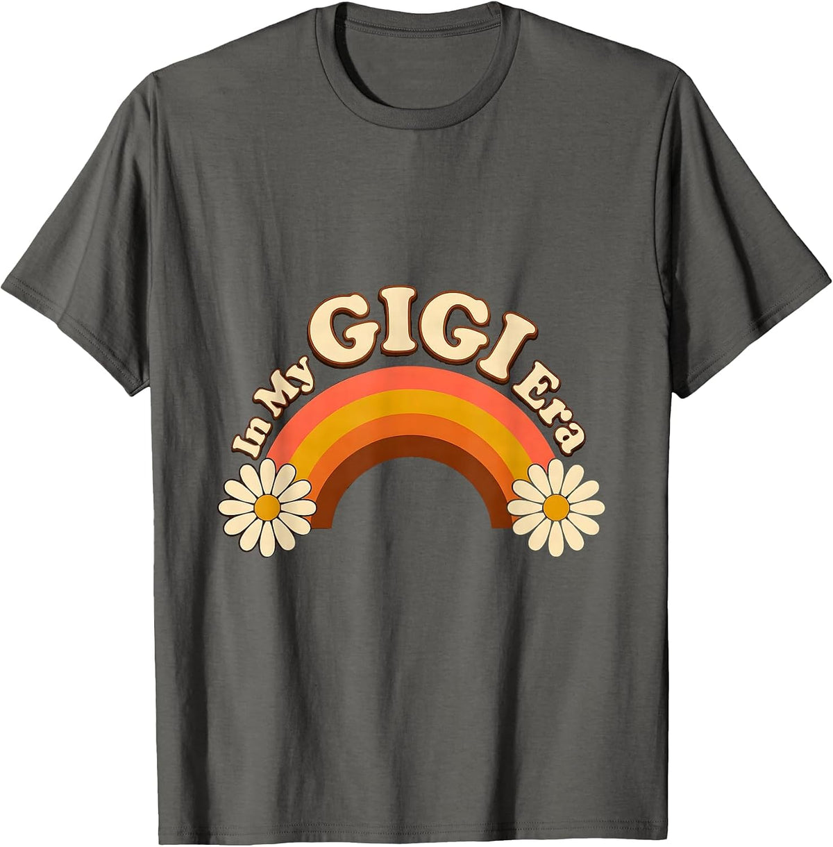 Men's In My Gigi Era Retro Groovy Mothers Day Gigi Grandma T-Shirt - Asphalt Grey