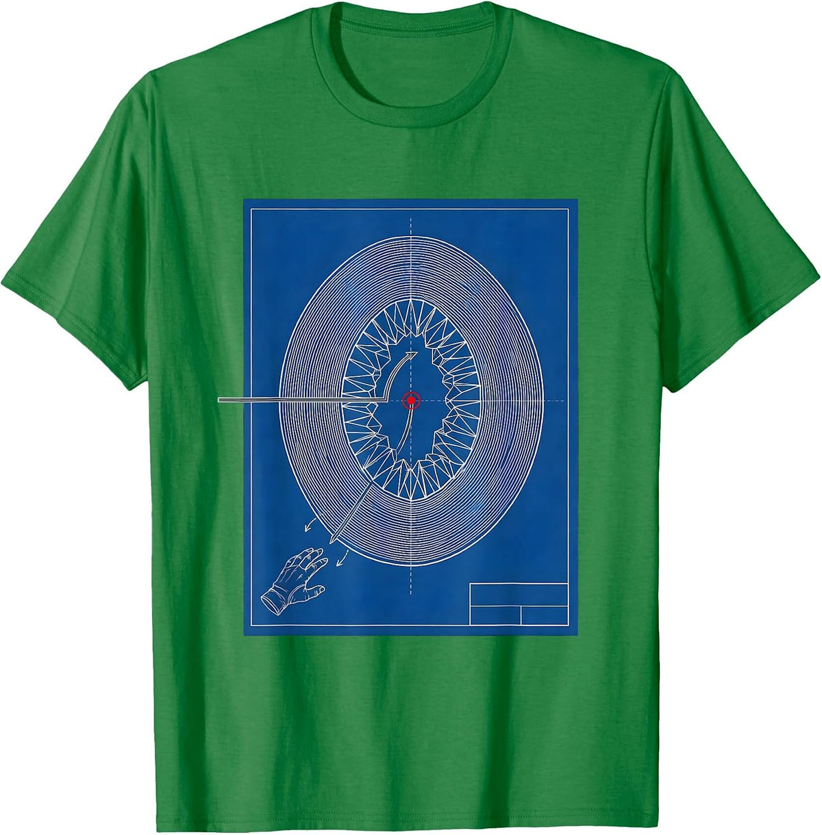 Men's Geode Cross Section Field Route Rock Collector Geology Humor T-Shirt - Kelly Green