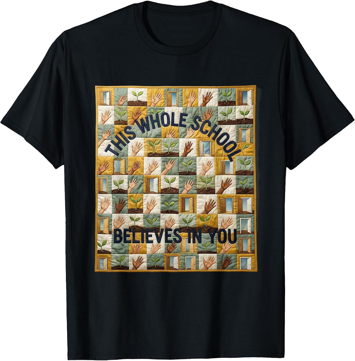 Men's This Whole School Believes In You Motivational Teacher T-Shirt - Black